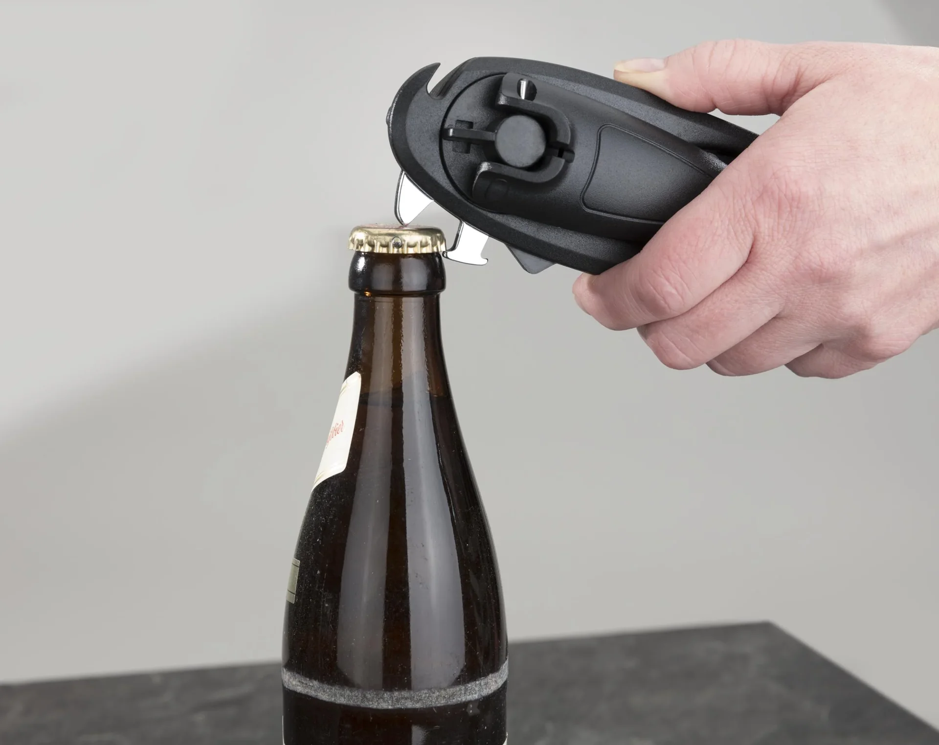 6 in 1 Multi-Öffner für Deckel, Dosen und Flaschen, Schwarz - 0