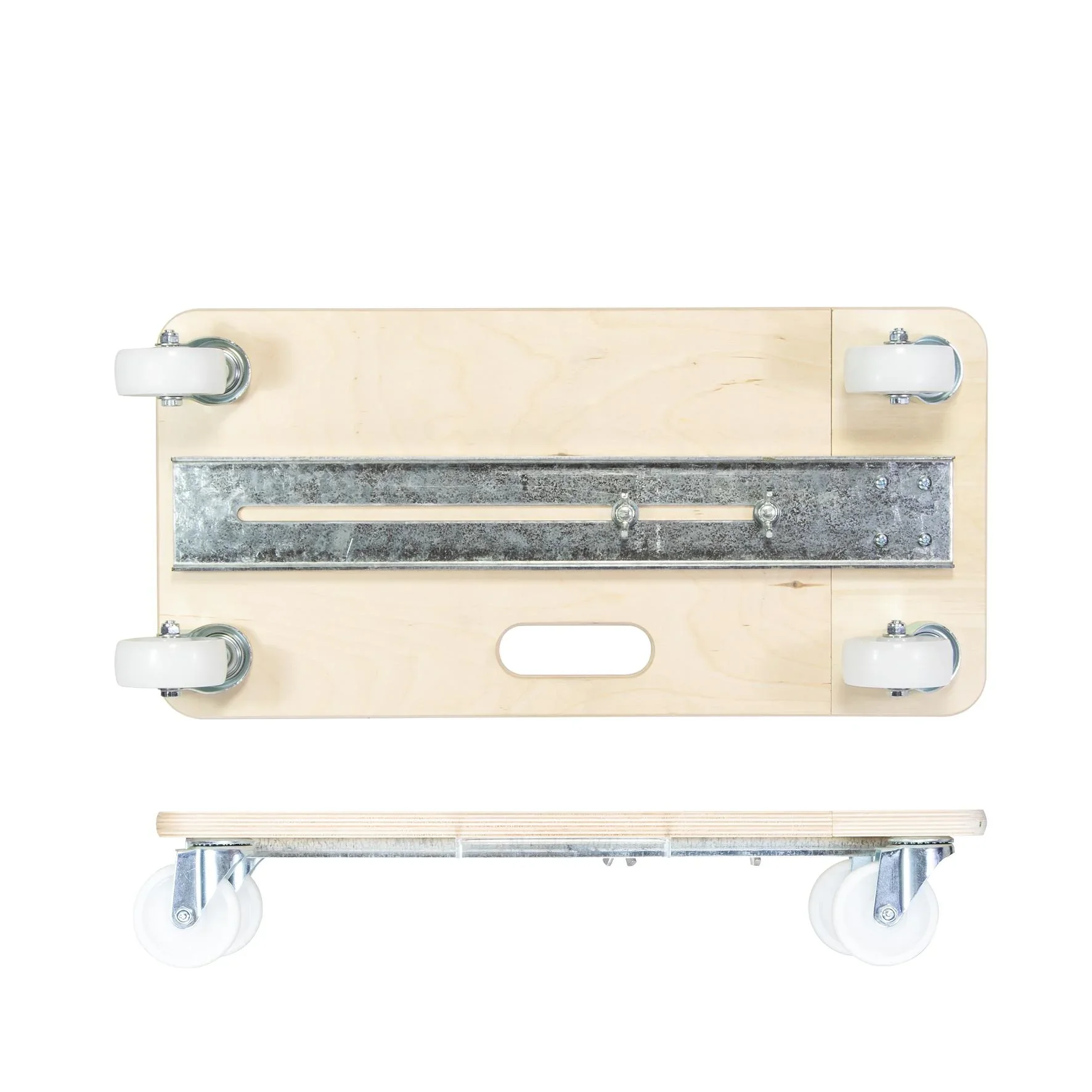 Transporthilfe MM 1331, 59-86 x 29 x 11 cm ausziehbar, harte Rollen Ø 75 mm, Rollenlager, Birke FSC®, Tragkraft 200 kg - 1