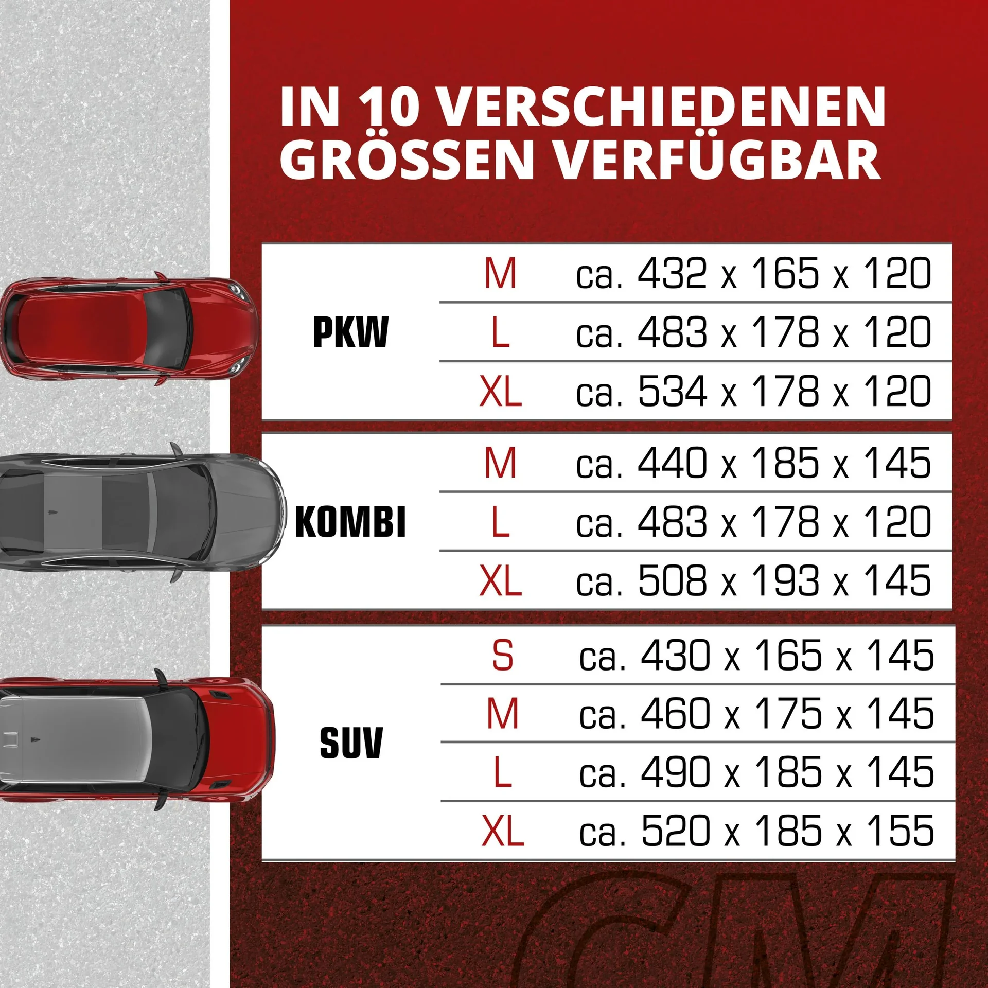 All Weather Plus SUV - Größe - M - 460x175x145 cm - PVC beschichtet - grau - 2
