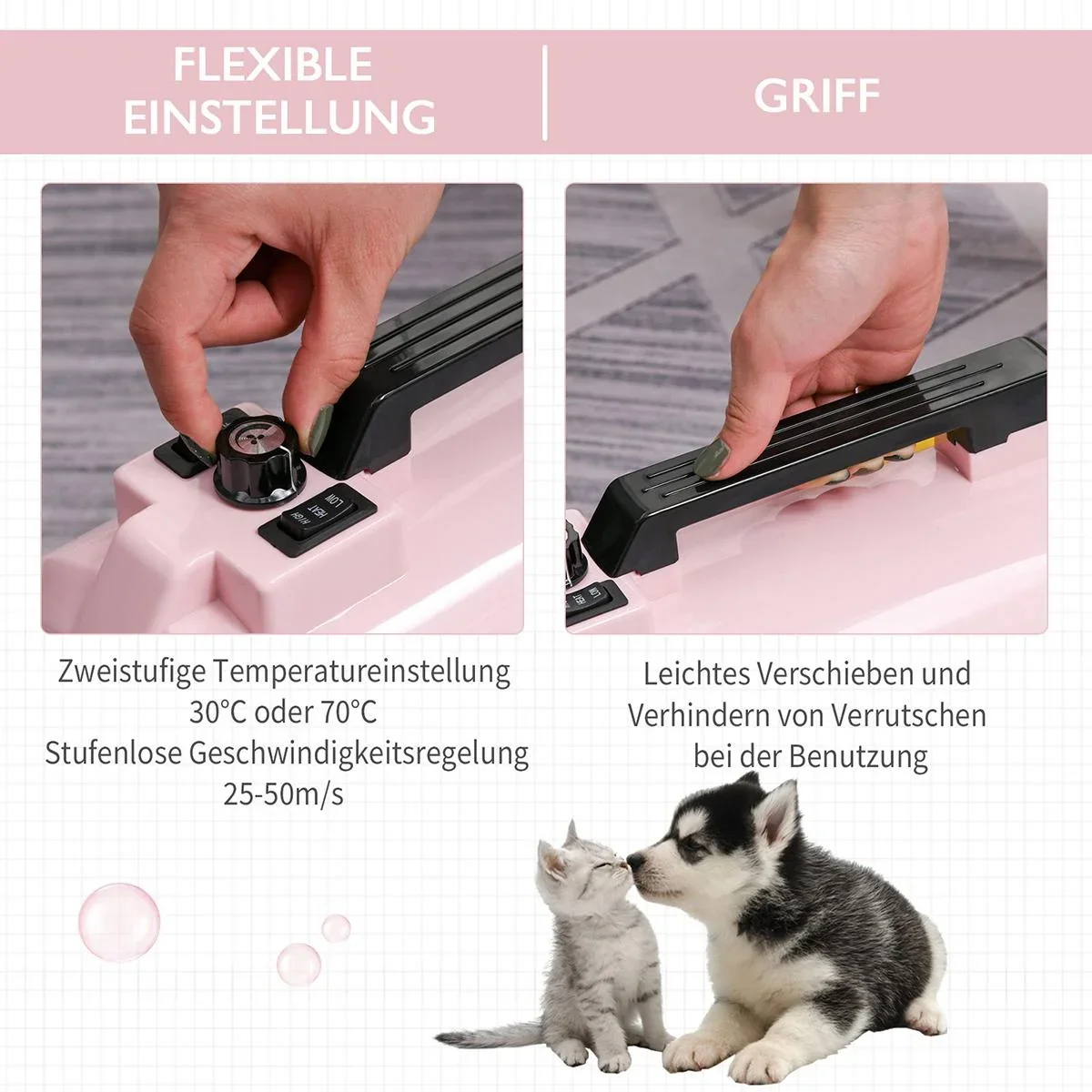 Hundefön 2200W rosa - 1