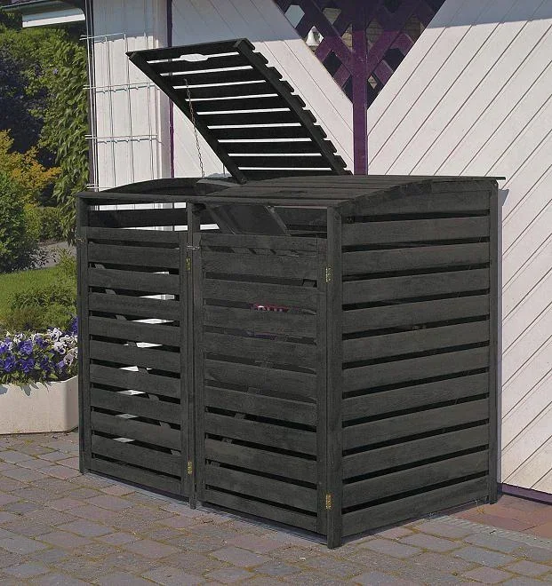 Mülltonnenbox "Vario III" für 2 Tonnen, anthrazit - 0