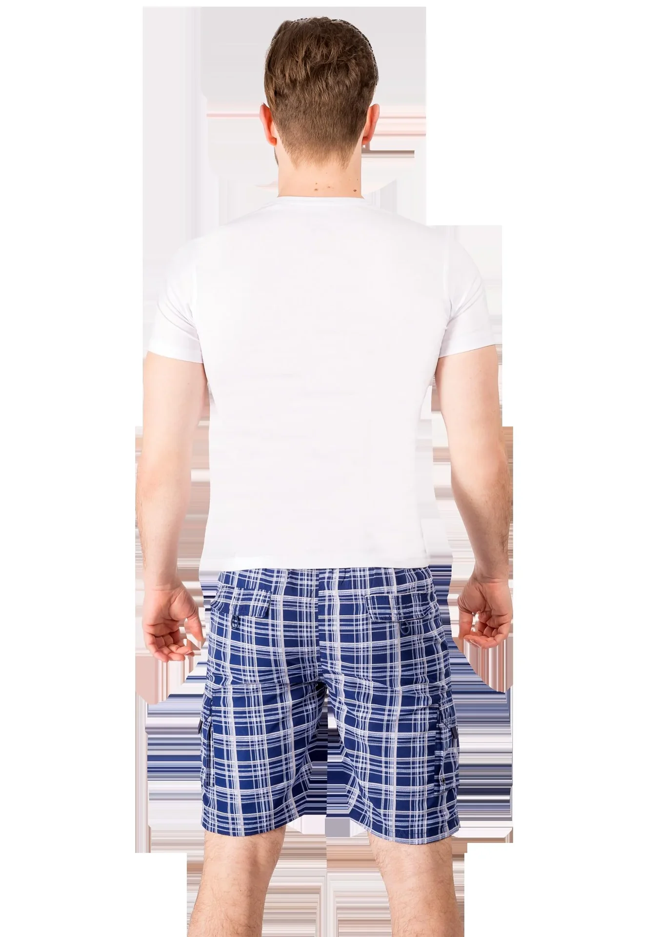 Short mit Cargotasche, Farbe marine/kariert, Gr.XL - 0