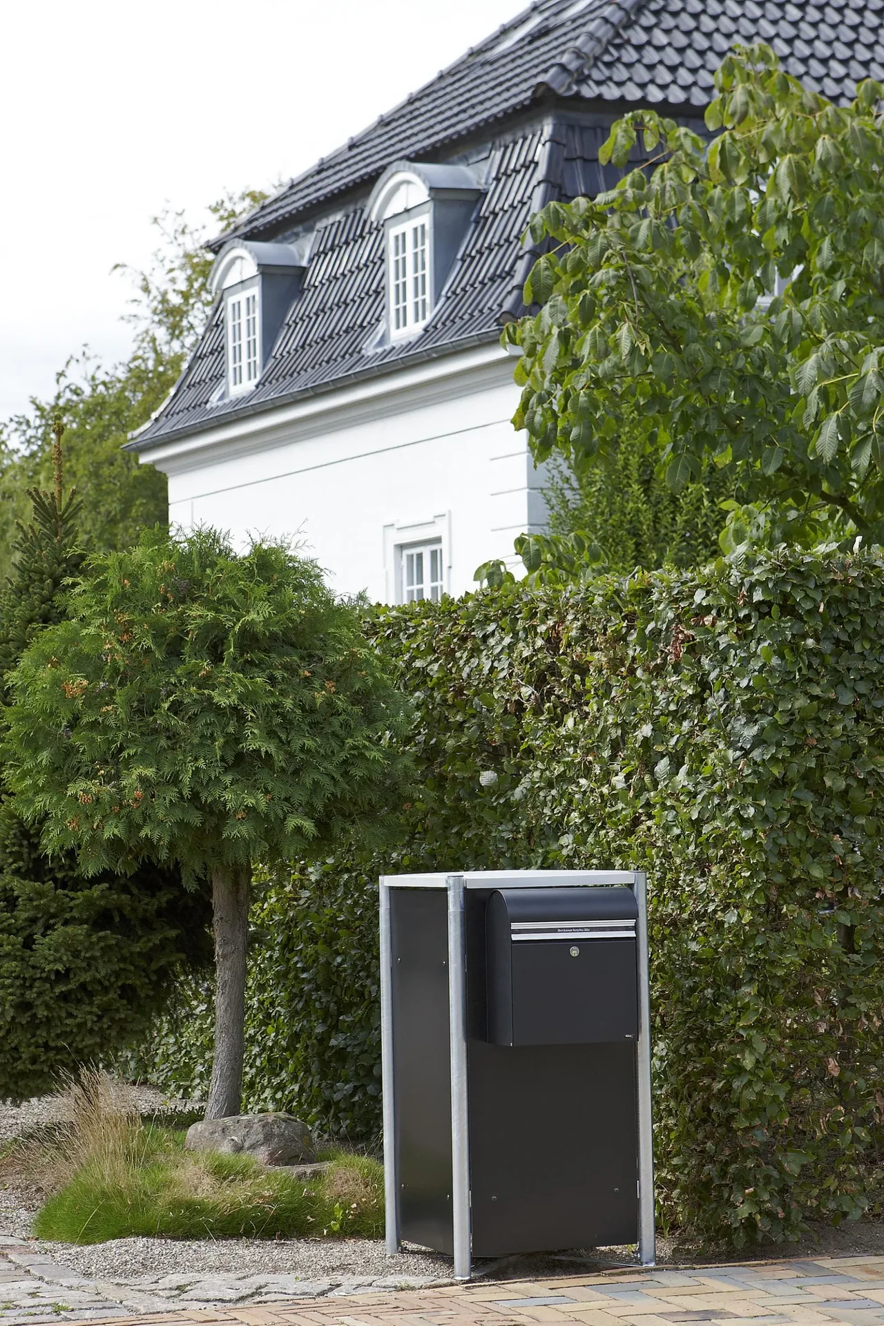 Mülltonnenbox 240 Liter, Kunststoff, Schwarz, 1er - 3