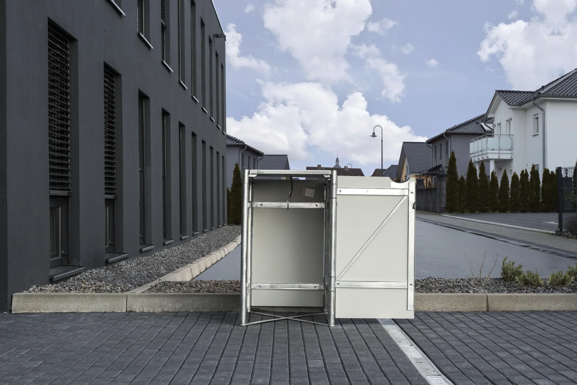 Mülltonnenbox 240 Liter, Kunststoff, Schwarz, 1er - 4