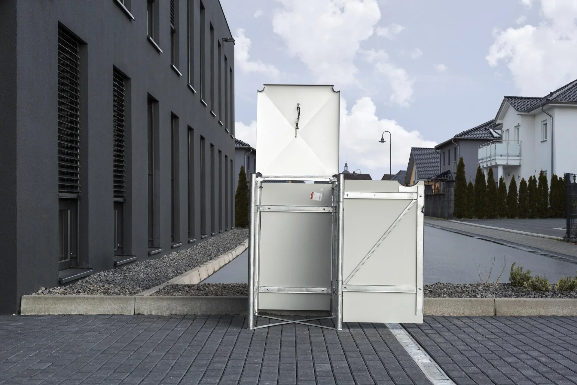 Mülltonnenbox 240 Liter, Kunststoff, Schwarz, 1er - 7