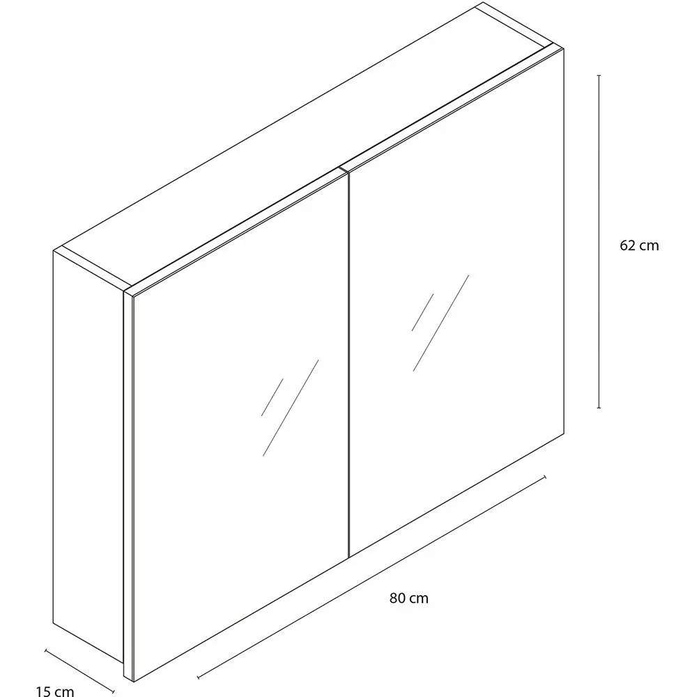 Concept Spiegelschrank 80cm gris fsc - 0