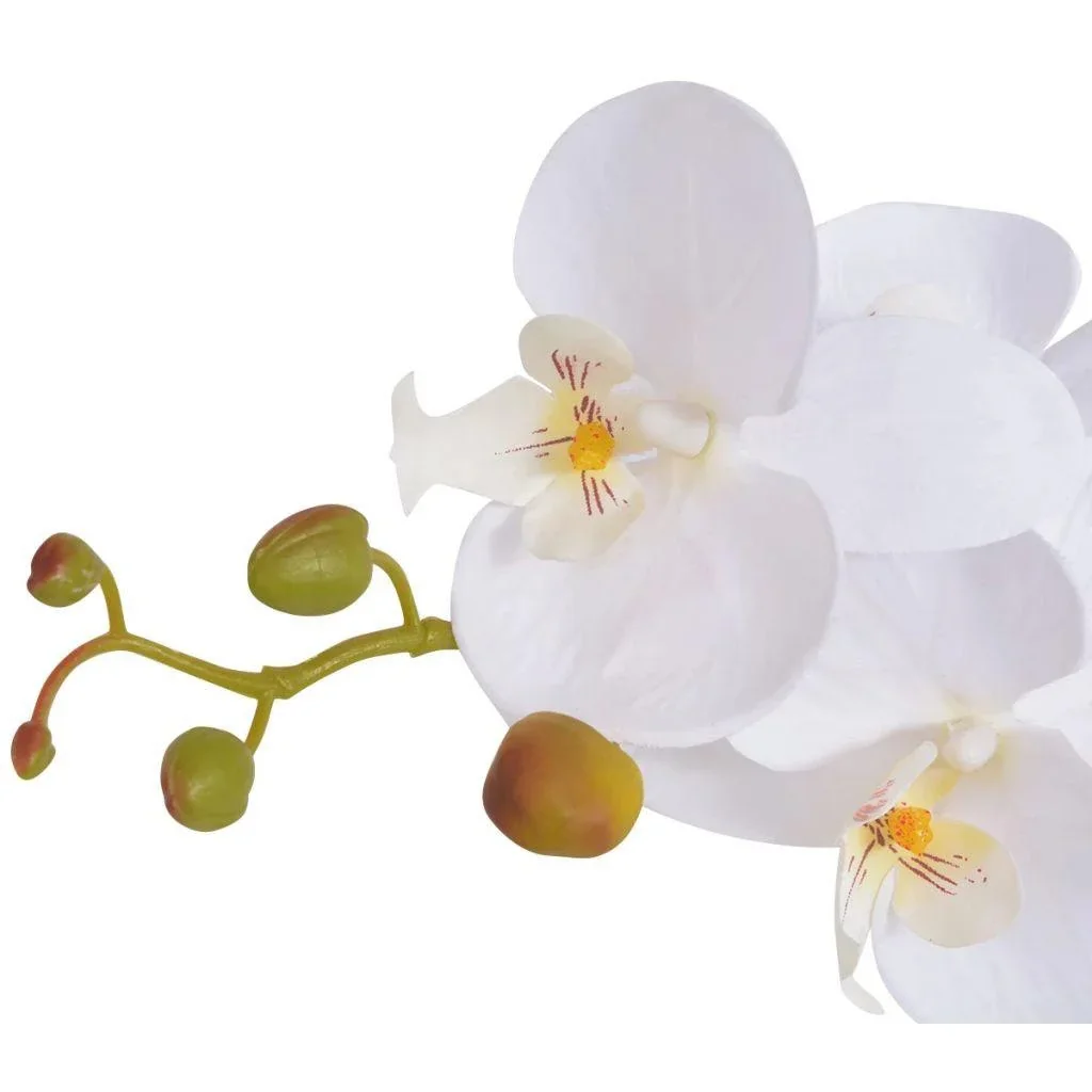 Künstliche Pflanze mit Topf Orchidee 75 cm weiß - 0