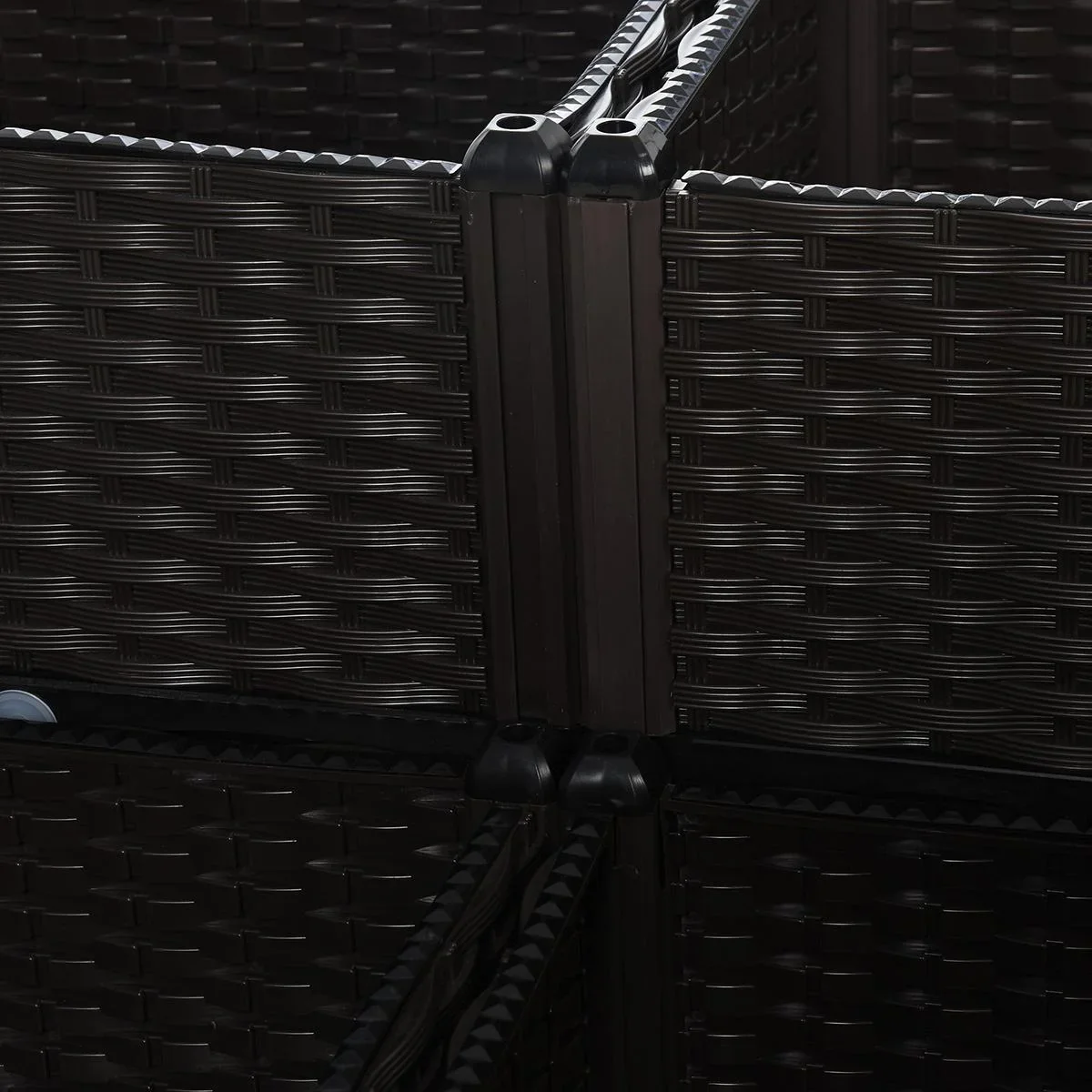 4-teiliges Hochbeet in Rattan-Optik dunkelbraun - 7