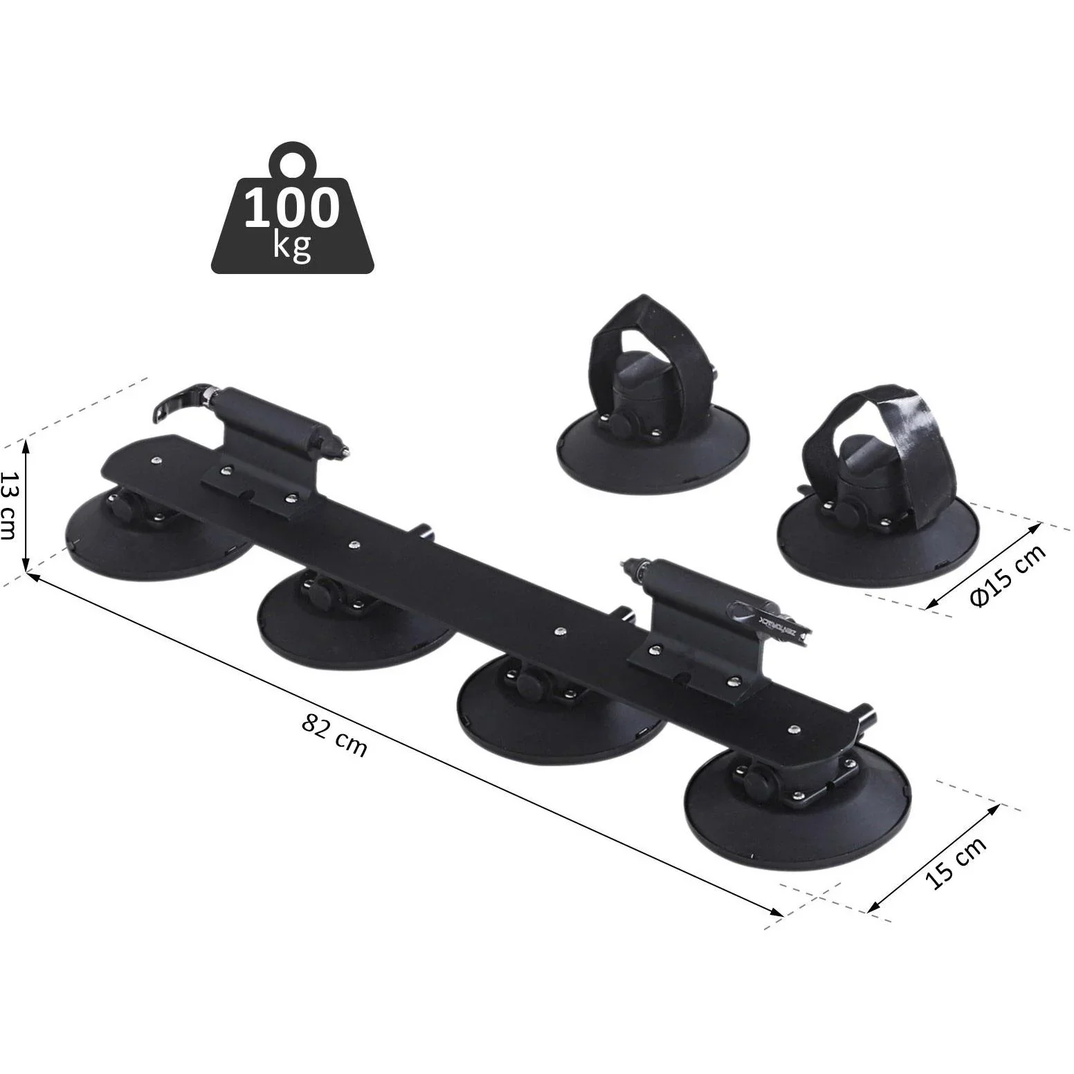 Fahrrradträger Dachträger Fahrradhalter mit Schnellspanner 2 x Fahrrad Alu Schwarz L82 x B15 x H13 cm - 5