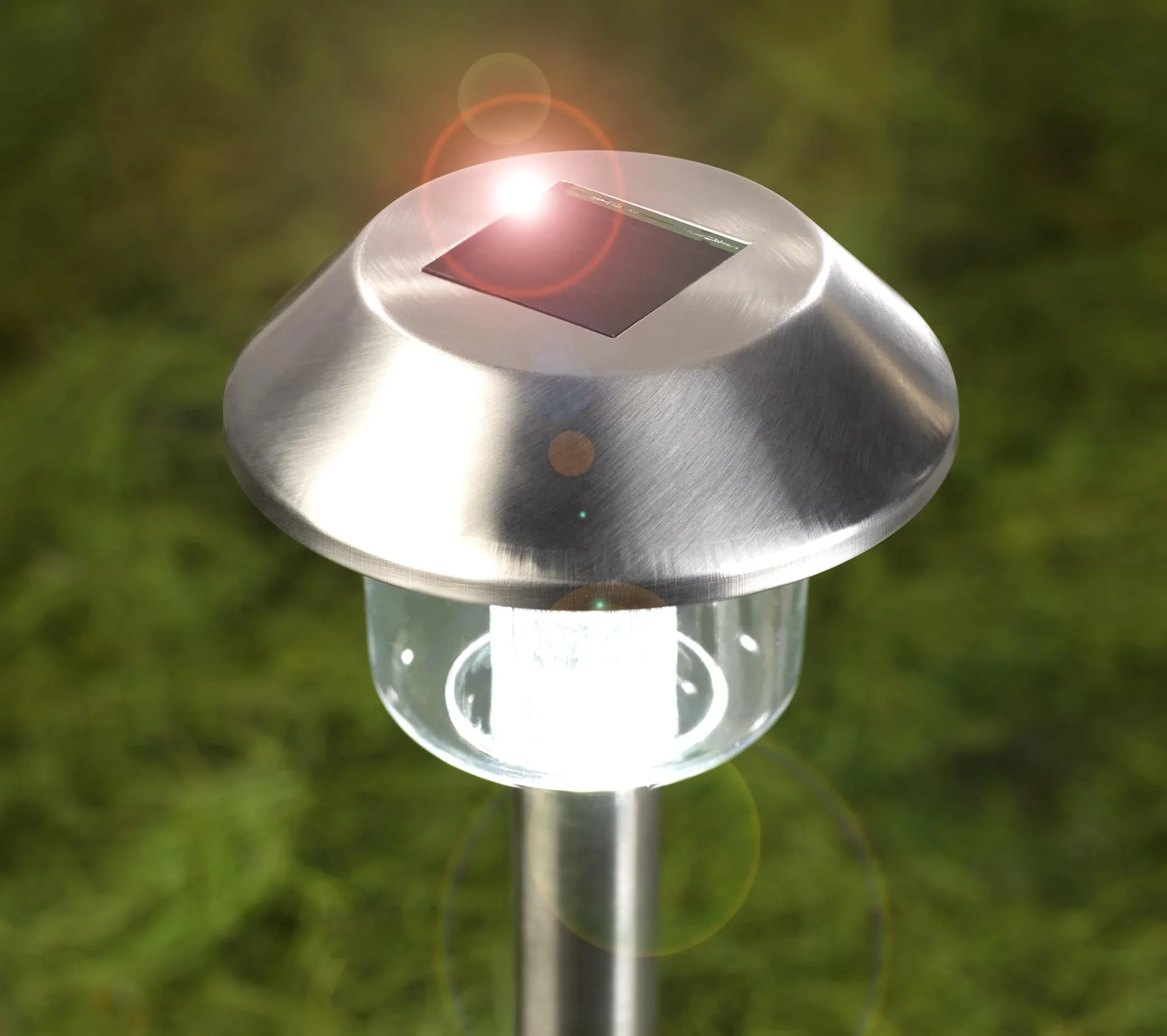 Solar Edelstahleuchten mit Erdspieß 3er Set - 1