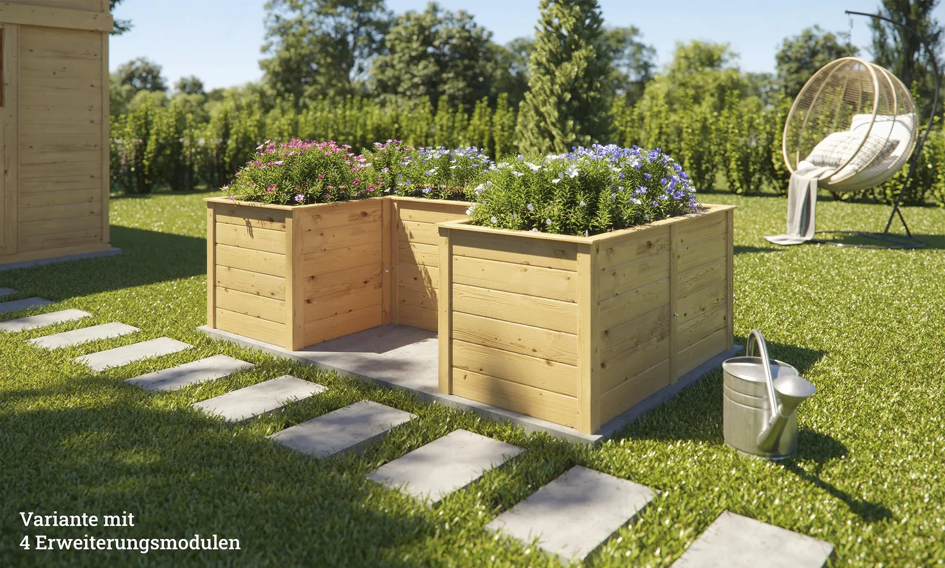 Ergänzungssatz Hochbeet Modular, Wandstärke  21 mm, natur, 67 cm - 1