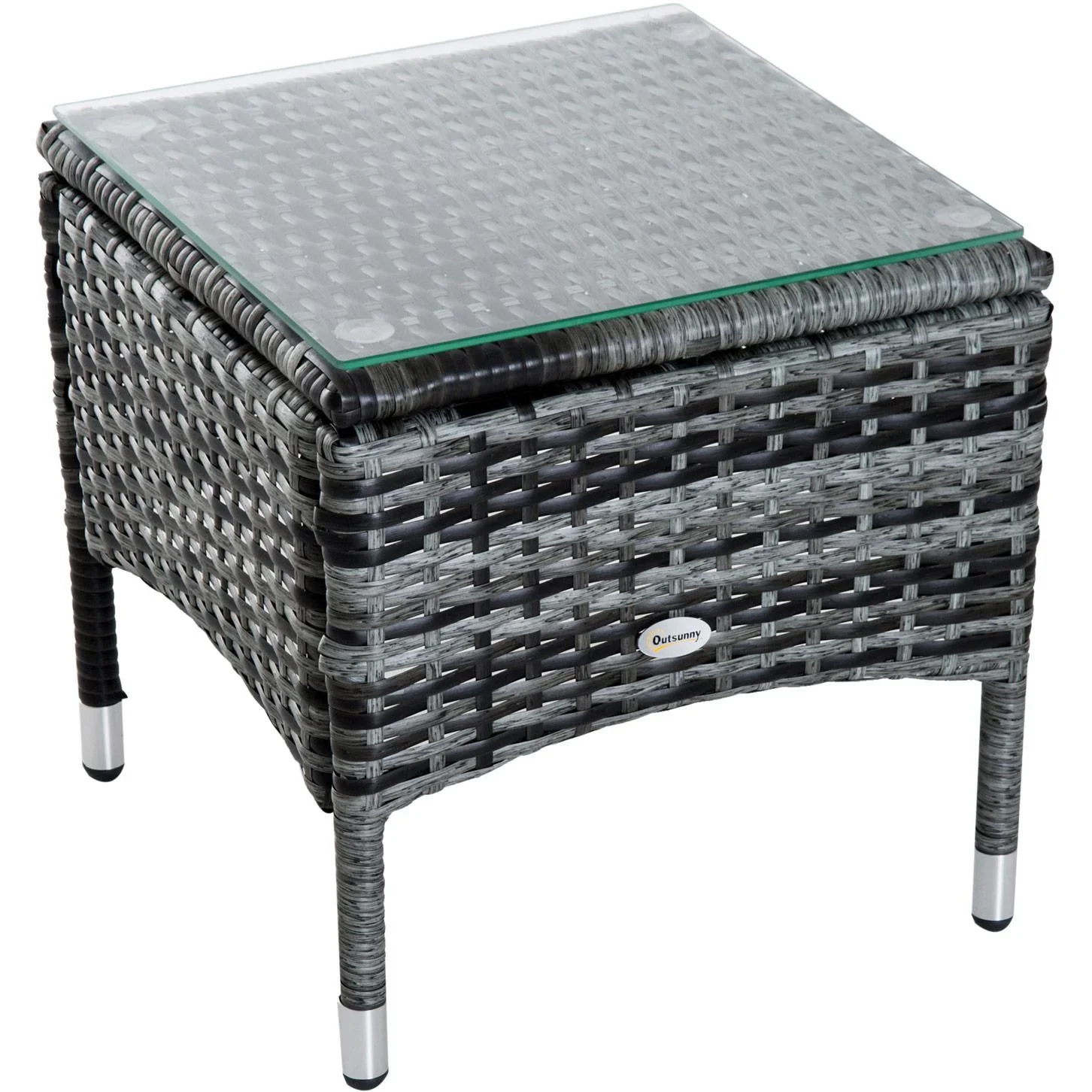 Sonnenliege Gartenliege Tisch 3er-Set Gartenmöbel Polyrattan + Metall Grau höhenverstellbar - 5