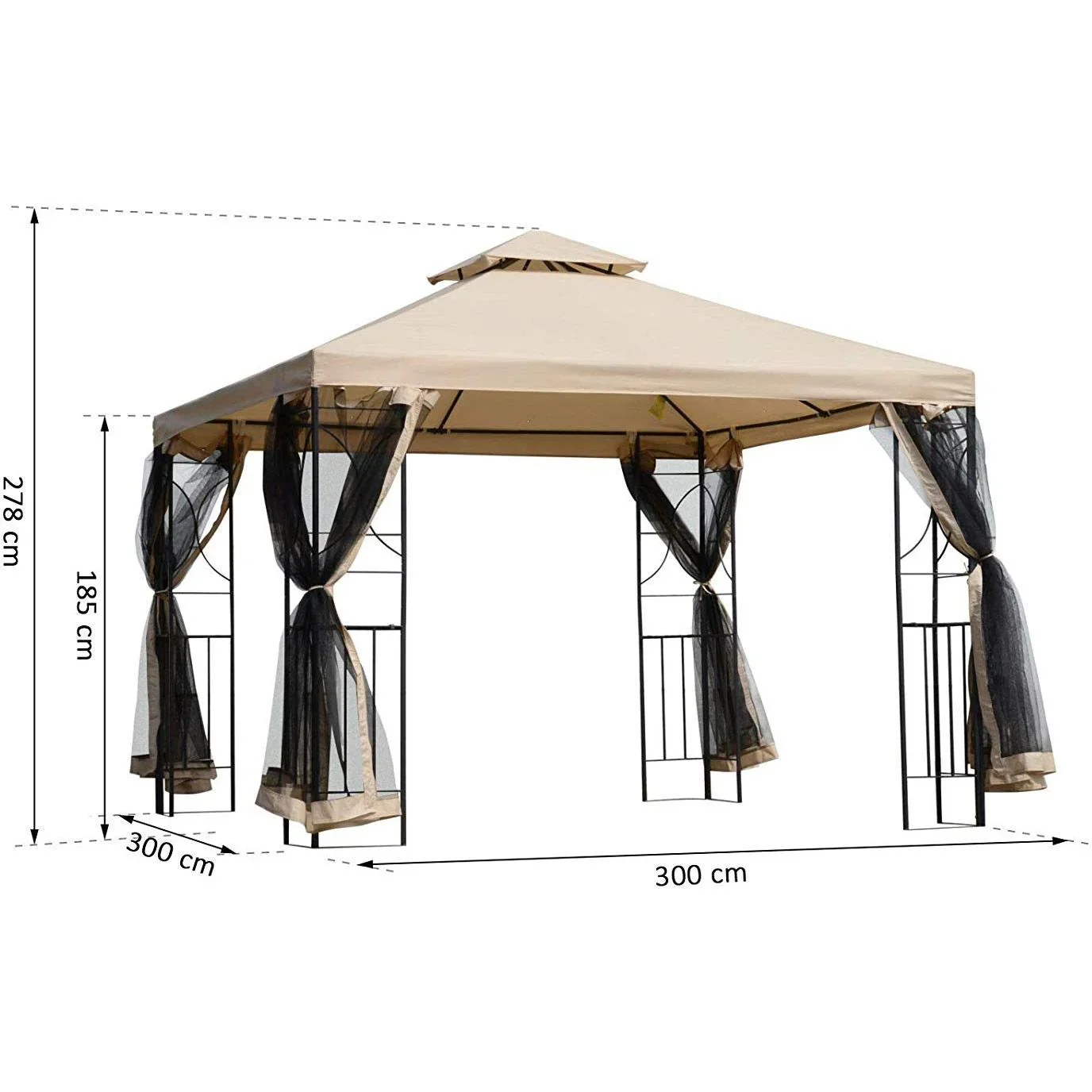 Metallpavillon mit Moskitonetz - 4