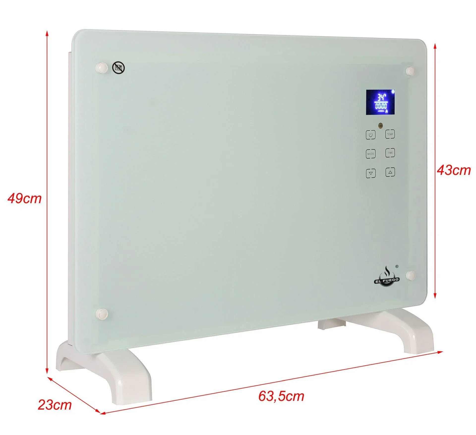 Glaskonvektor, weiß, 1500 W - 6