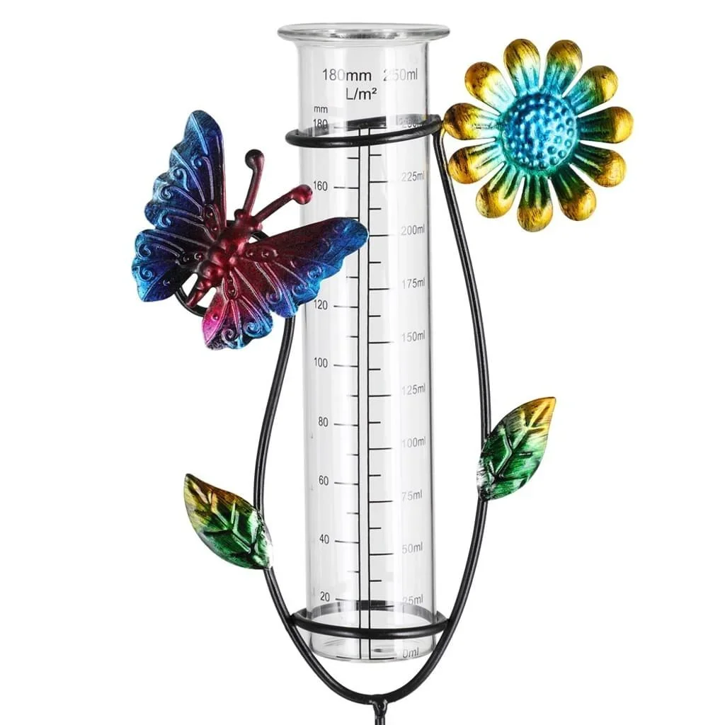 Solarenergie-Beleuchtung mit Regenmesser rot - 2