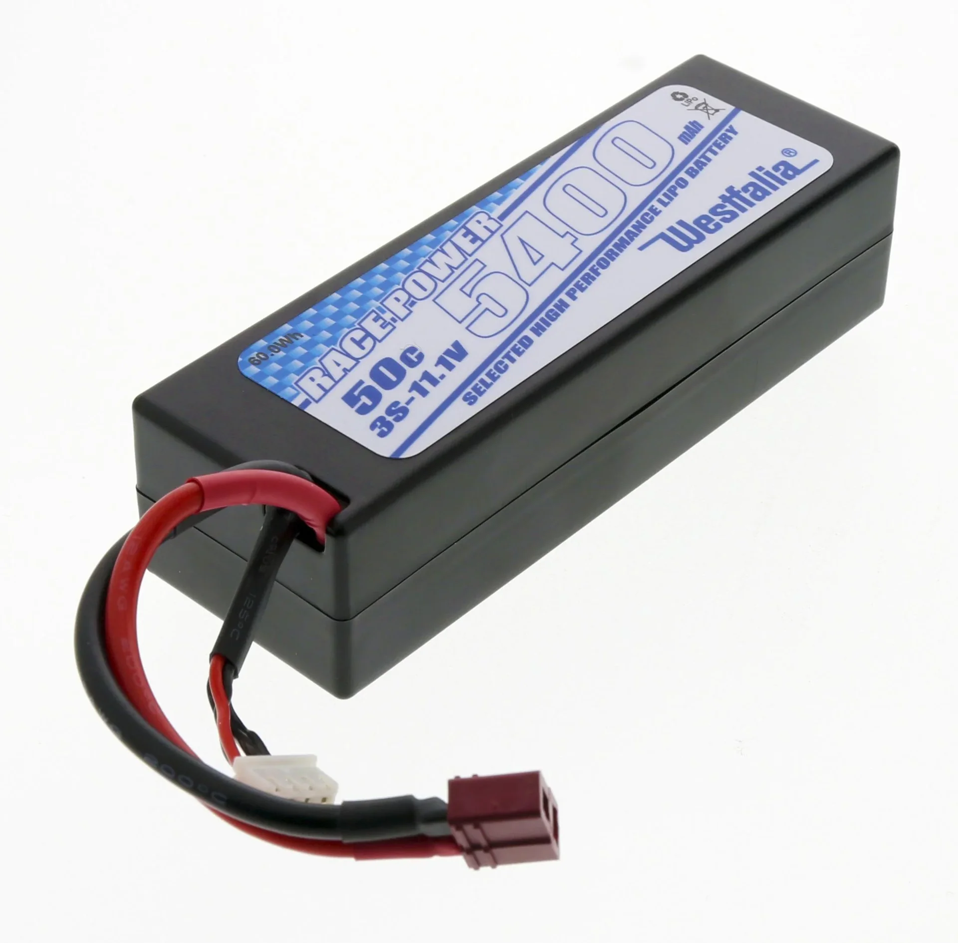 LiPo Akku Power Racing im Hardcase, 3S 11,1V, 5.400 mAh, 50C, T-Plug Stecker - 0