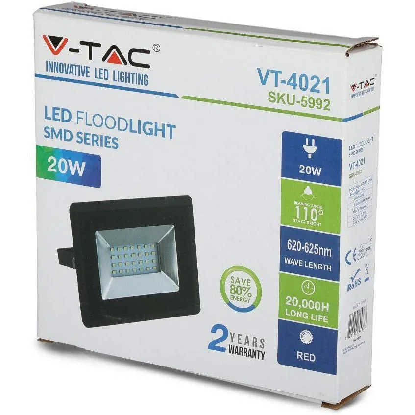 VT-4021 20W Strahler mit rotem Licht - IP65 - Atmosphärische Beleuchtung - 6