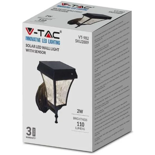 VT-982 Valencia Solar-Wandleuchte Solar-LED-Lampe - 3 Lichtfarben - 5