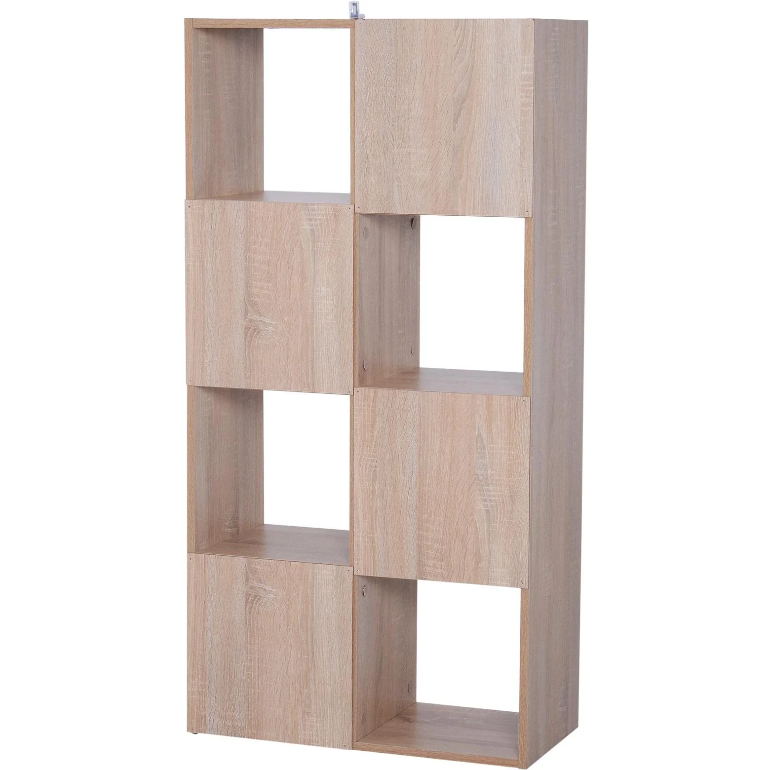 8 Fächer Bücherregal Wandregal Standregal Raumteiler Holz Natur 61,5 x 29,5 x 122,5 cm - 1