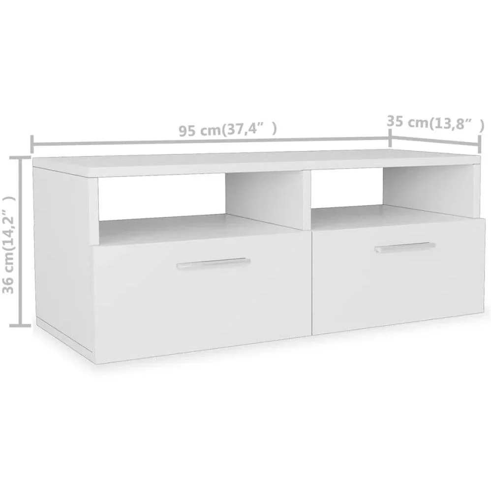 TV-Schrank 95x35x36 cm Spanplatte weiß - 2