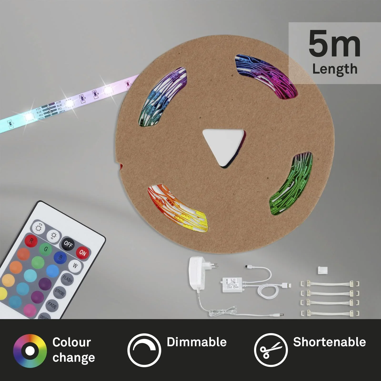 RGB-LED Flexband, 5m, 150 RGB-LEDs, 22 Watt, IP20 - 5