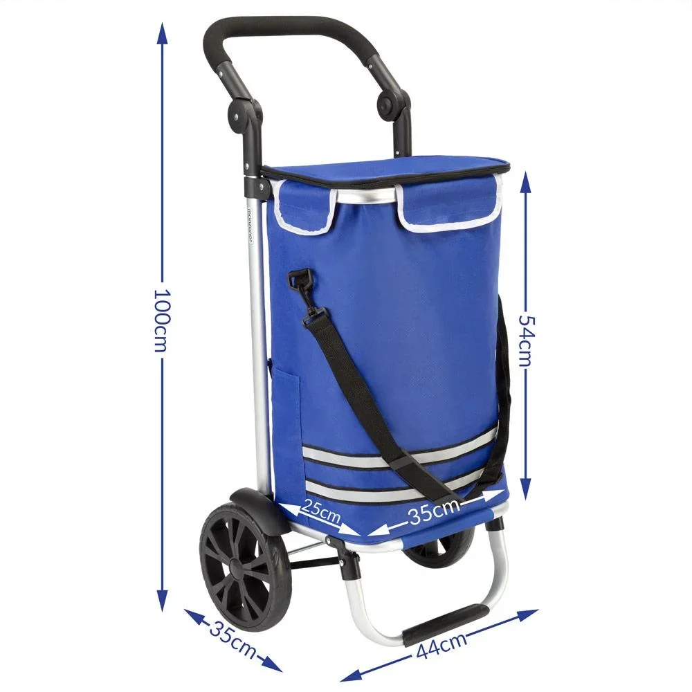 Einkaufswagen blau Aluminium 35L 31x24x54cm - 2