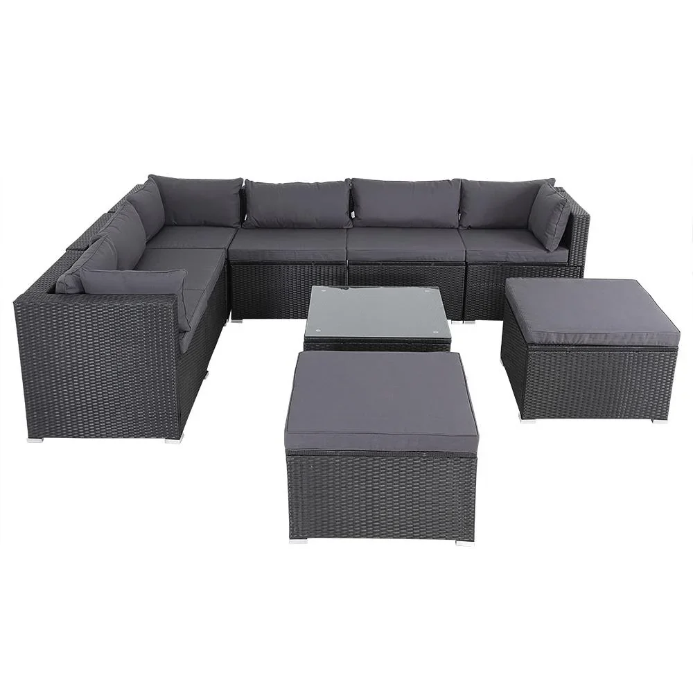 Polyrotan XL Lounge-Set 26-teilig. Schwarz Anthrazit - 7