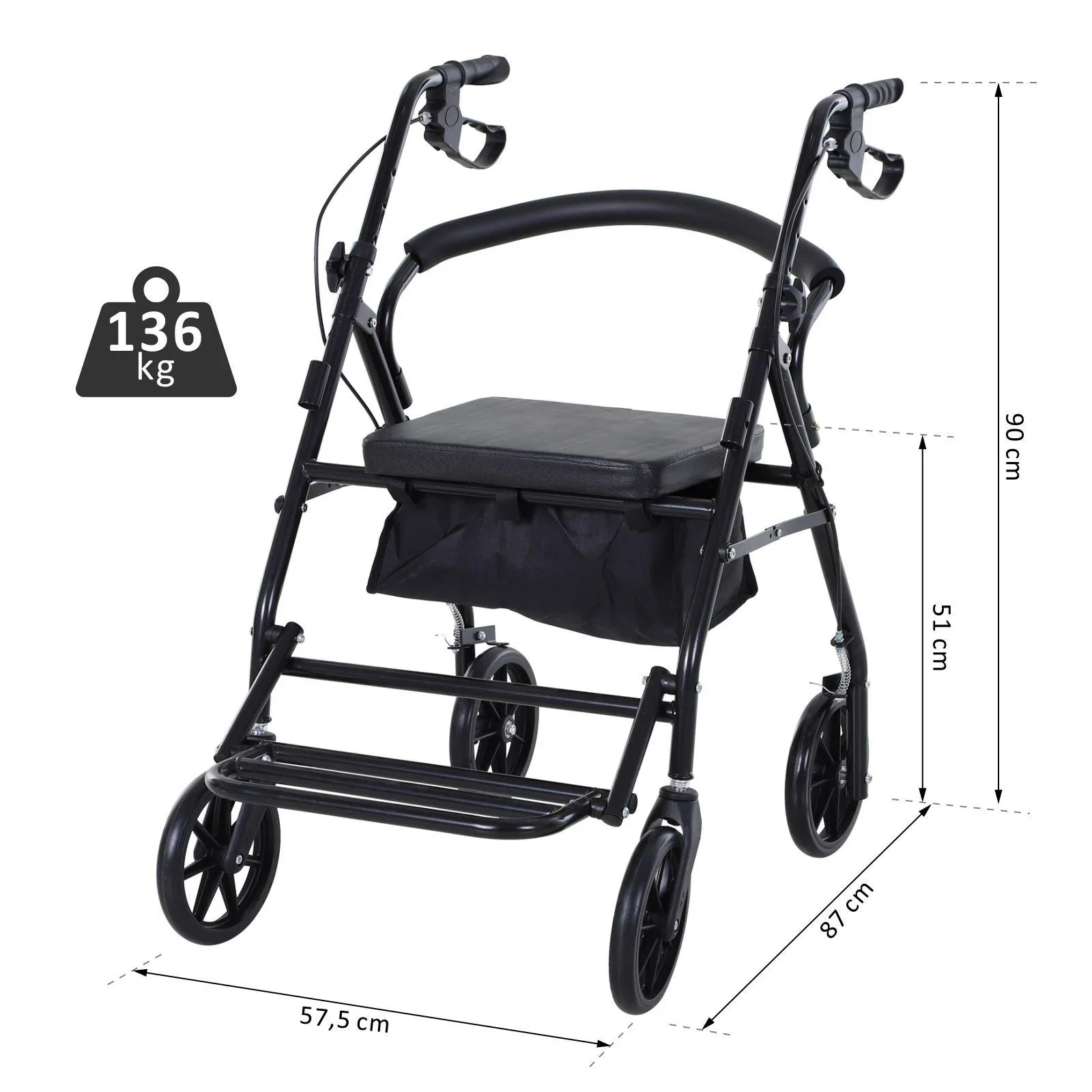 Rollator mit Sitz und Stauraum - 0