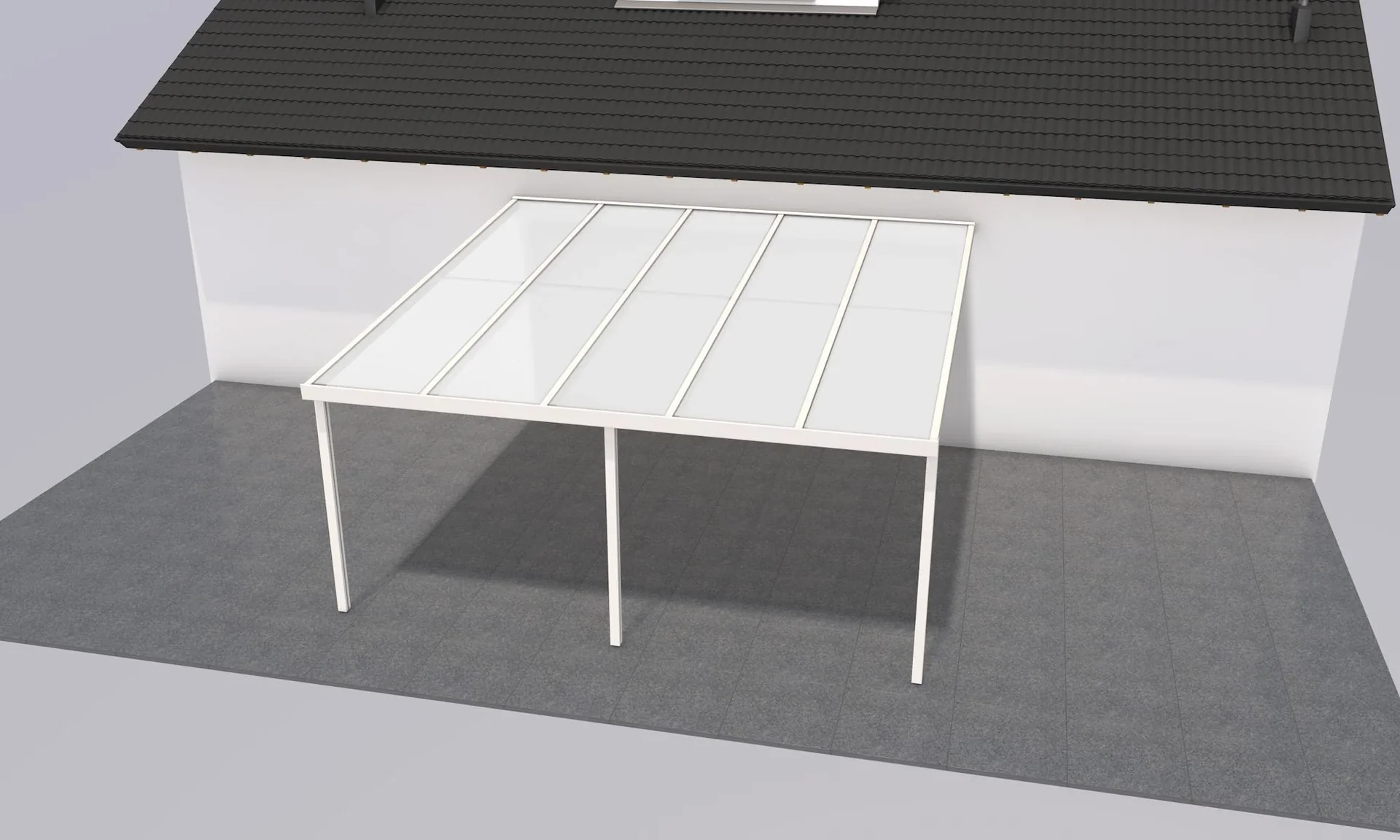 Terrassendach Premium, weiß, 5100 x 5060 mm - Klima blue - 0