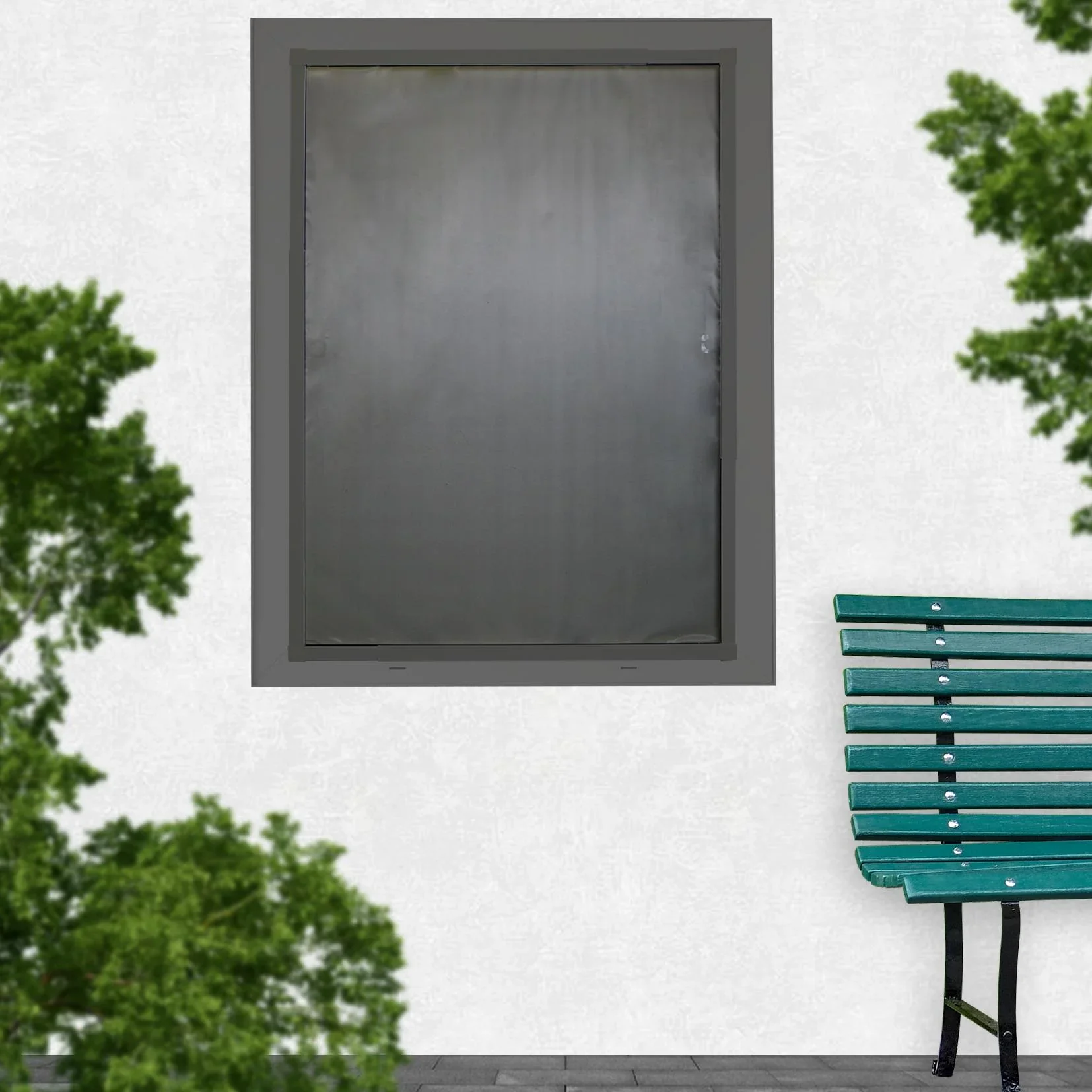 Teleskop-Insektenschutzfenster slim mit Pollenschutz Pollenschutz 120 x 140 cm, anthrazit - 3