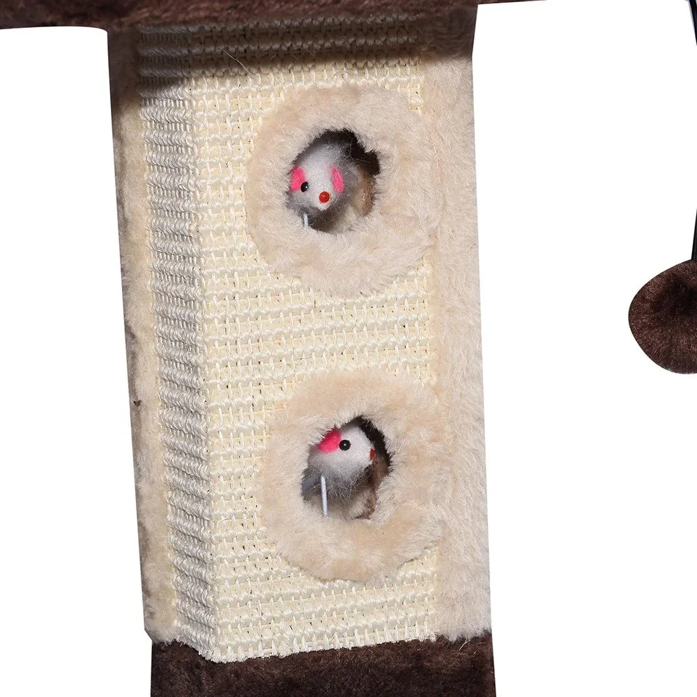 Kratzbaum Katzenbaum Spielbaum mit Ball und Roller Mäuse L35 x B35 x H60,5 cm - 1