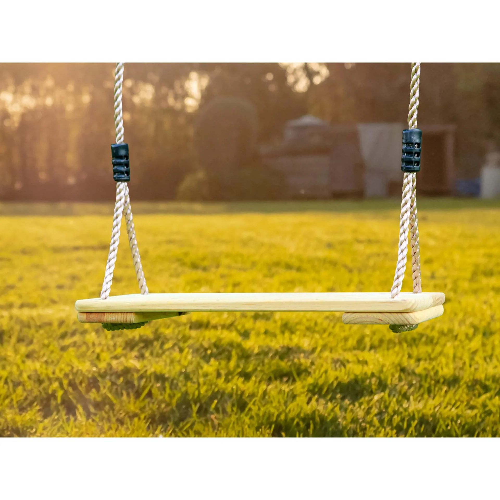 Doppelschaukel Weiß/Braun - 0