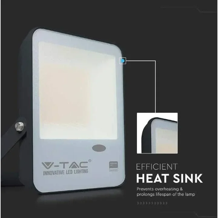 VT-57S LED-Flutlicht mit Tag/Nacht-Sensor - 50 W - 5000 Lm - 4000K - schwarz - 0