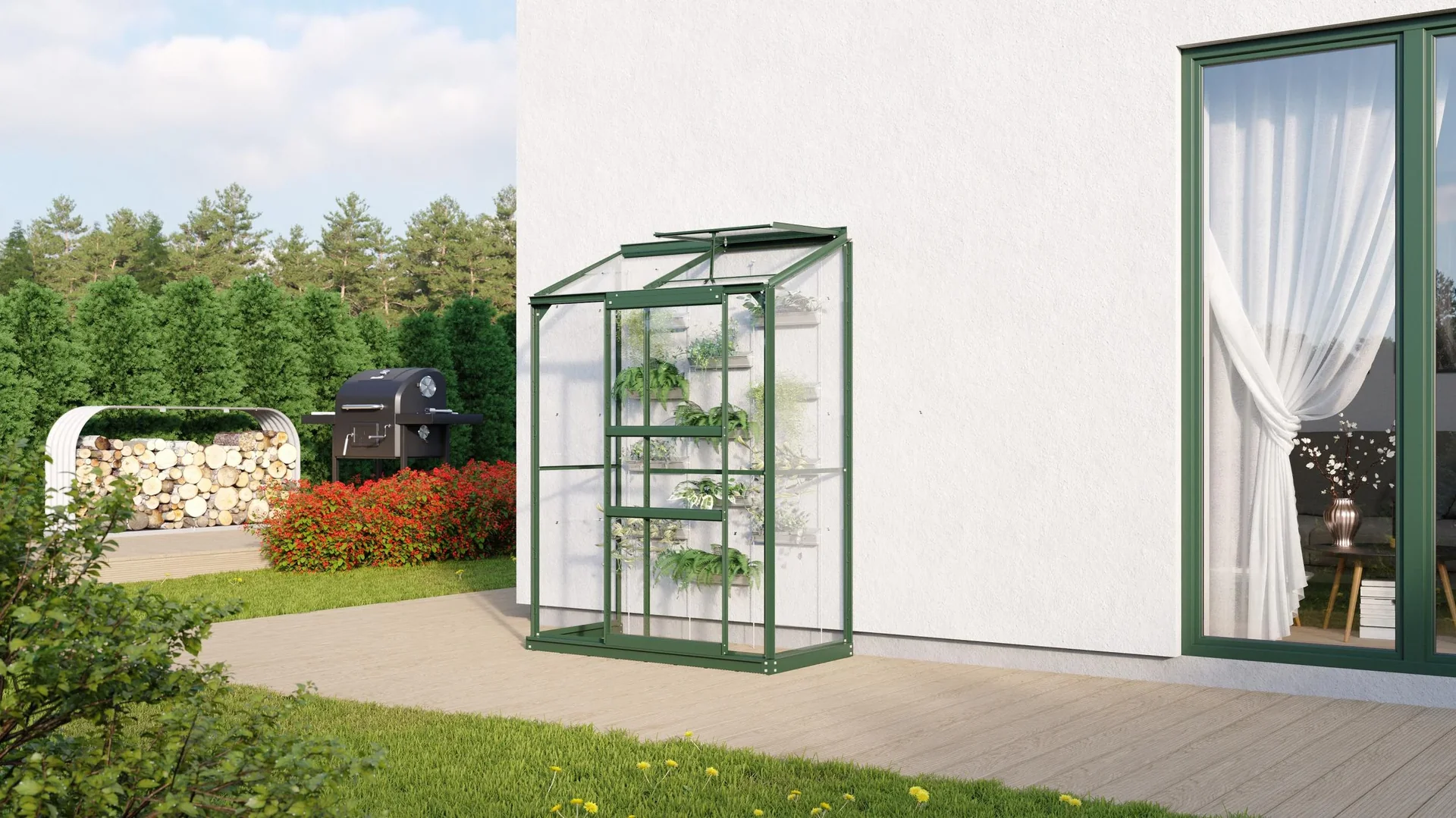 Gewächshaus Styx 900 ESG3 mm, Farbe smaragd - 0