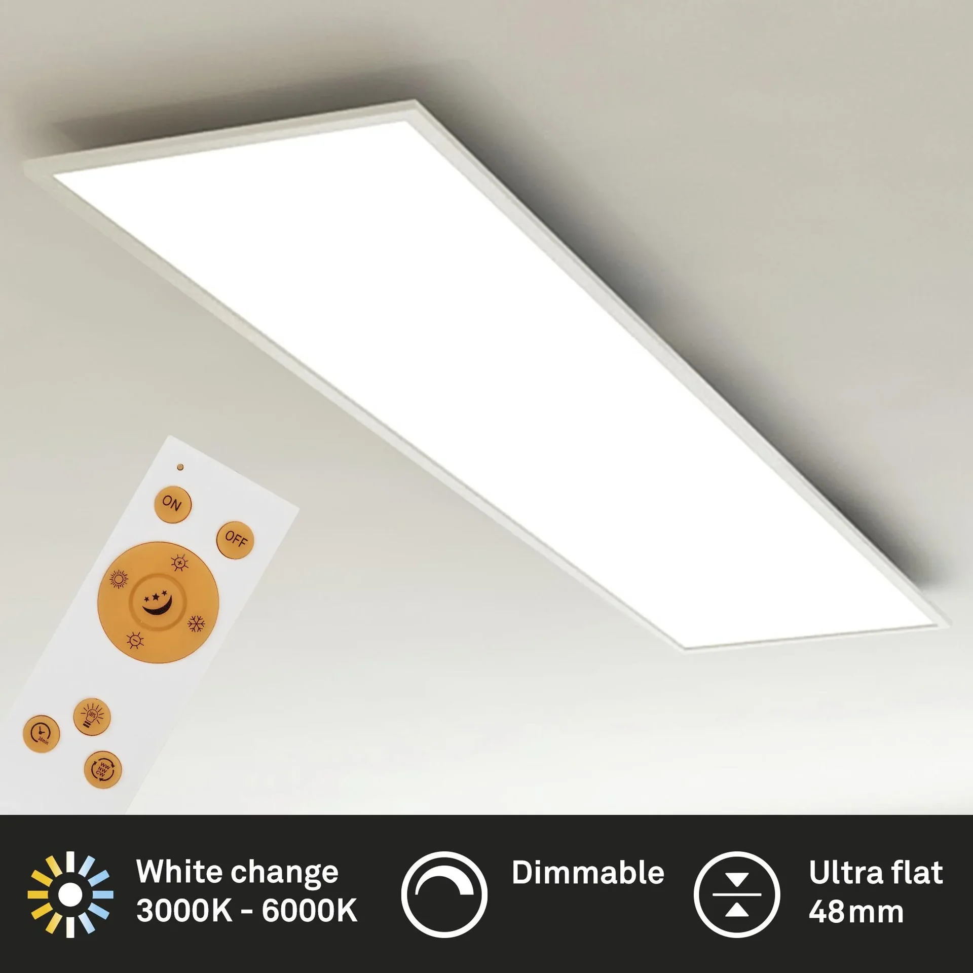 Ultraflaches LED Panel, reckteckig, CCT, 36 Watt, weiß - 1