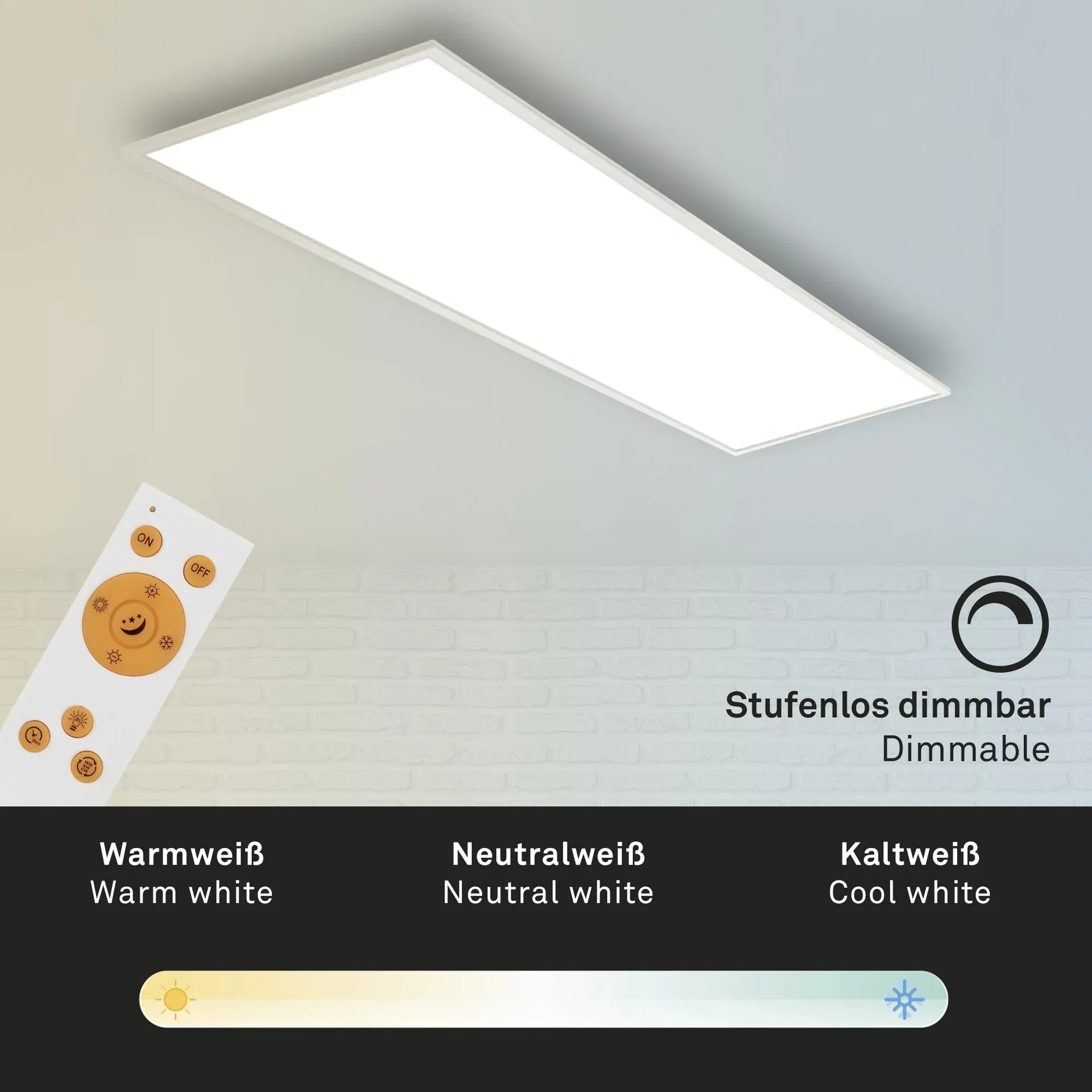 Ultraflaches LED Panel, reckteckig, CCT, 36 Watt, weiß - 6