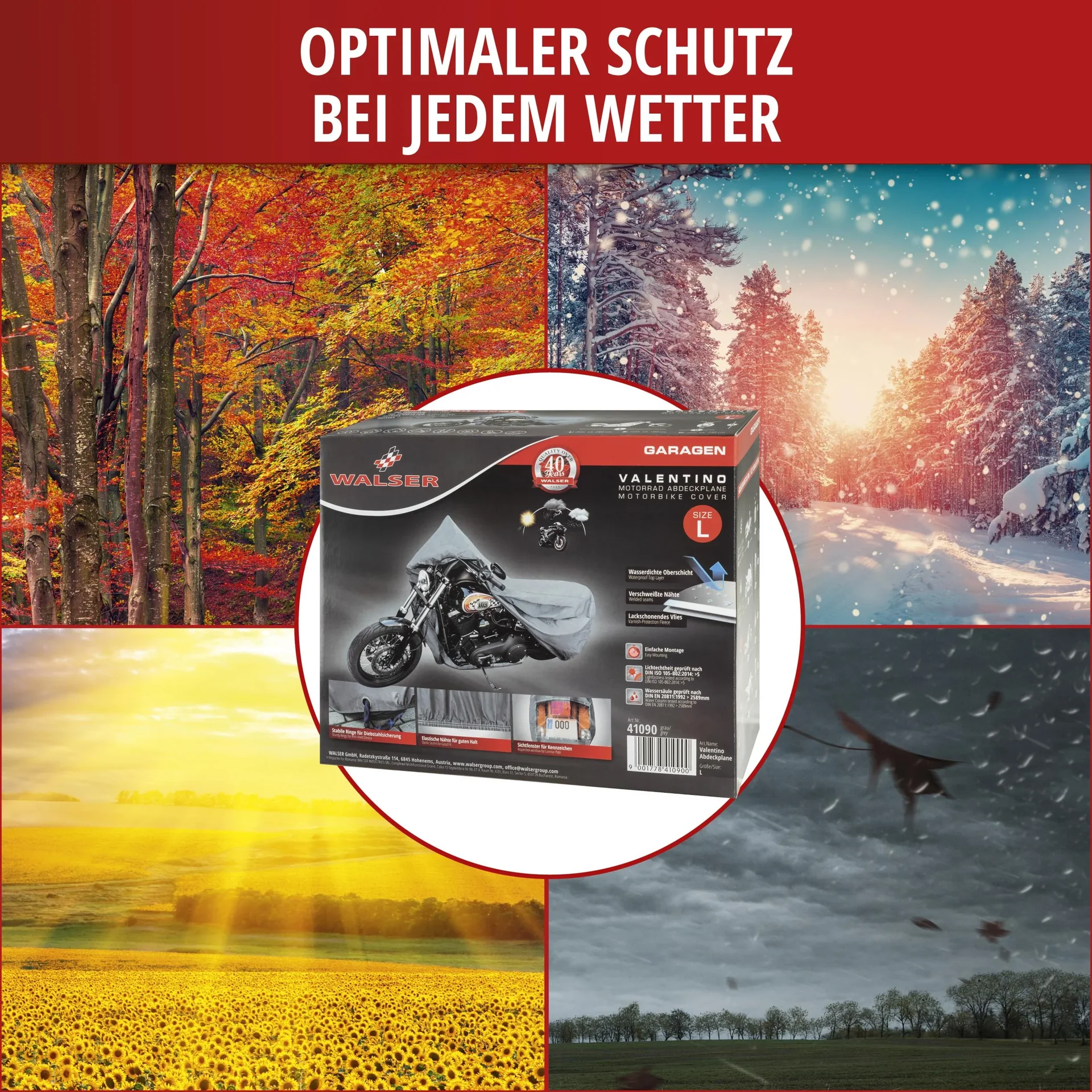 Motorradgarage Chopper - Grösse L - 250 x 100 x 130 cm - PVC - 1