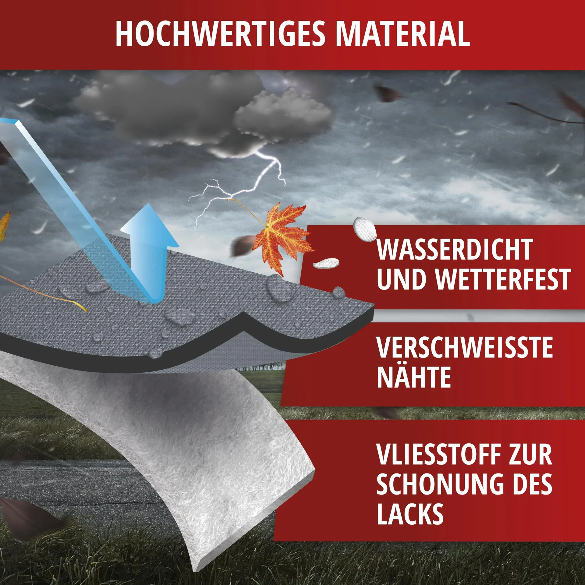 Motorradgarage Chopper - Grösse L - 250 x 100 x 130 cm - PVC - 5