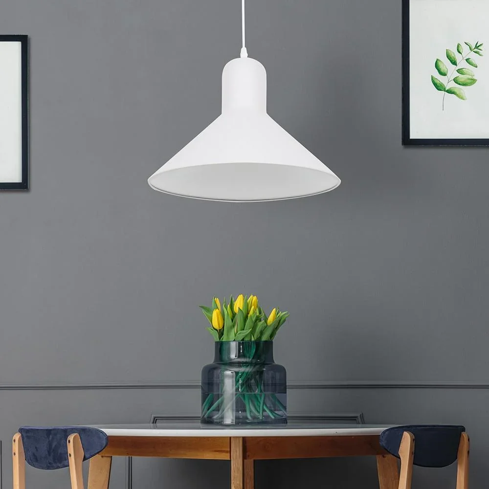 Hängeleuchte Deckenstrahler Industrie Vintage E27 40W Küche Bar Metall weiß ?34,5 x H28 cm (ohne Birne) - 2