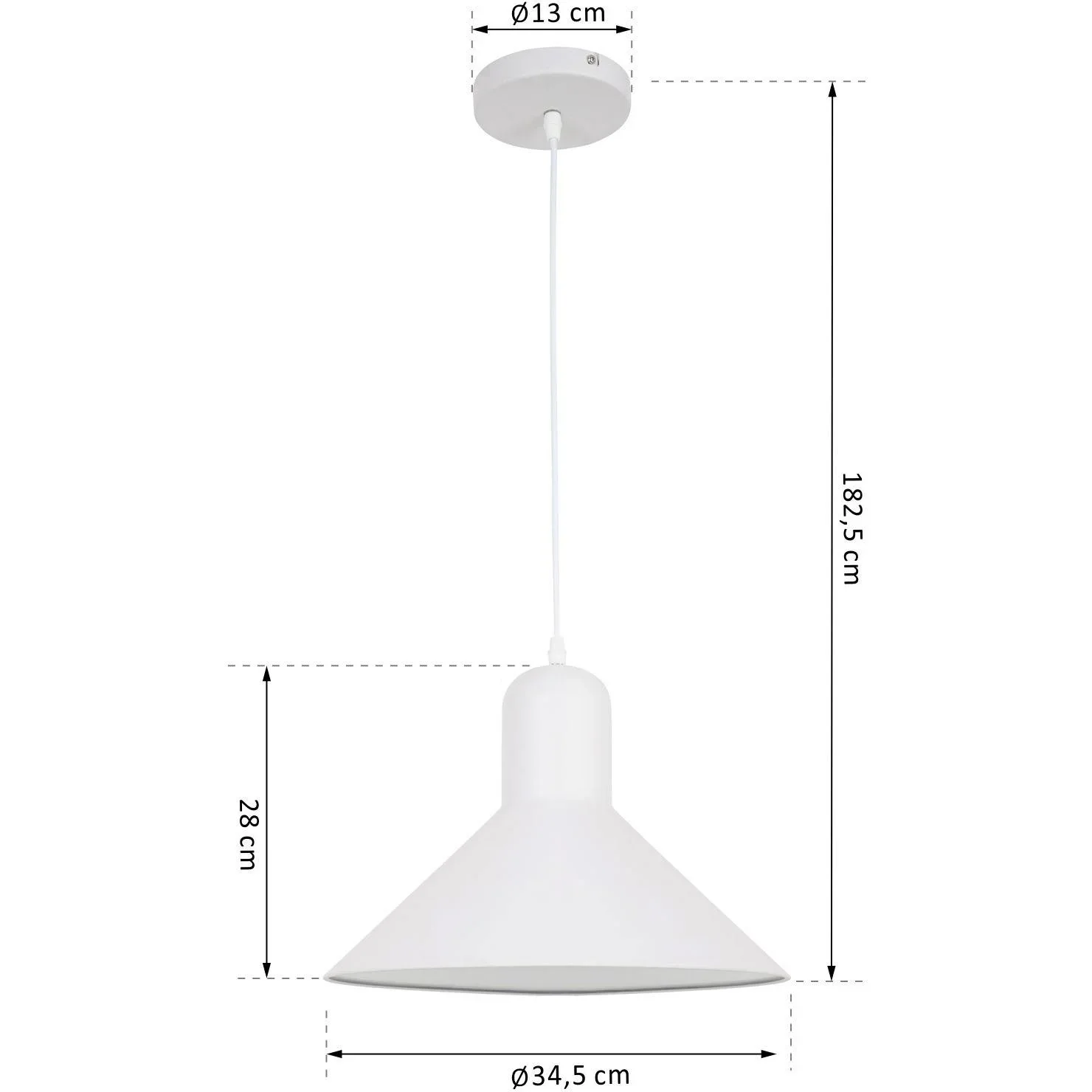 Hängeleuchte Deckenstrahler Industrie Vintage E27 40W Küche Bar Metall weiß ?34,5 x H28 cm (ohne Birne) - 3