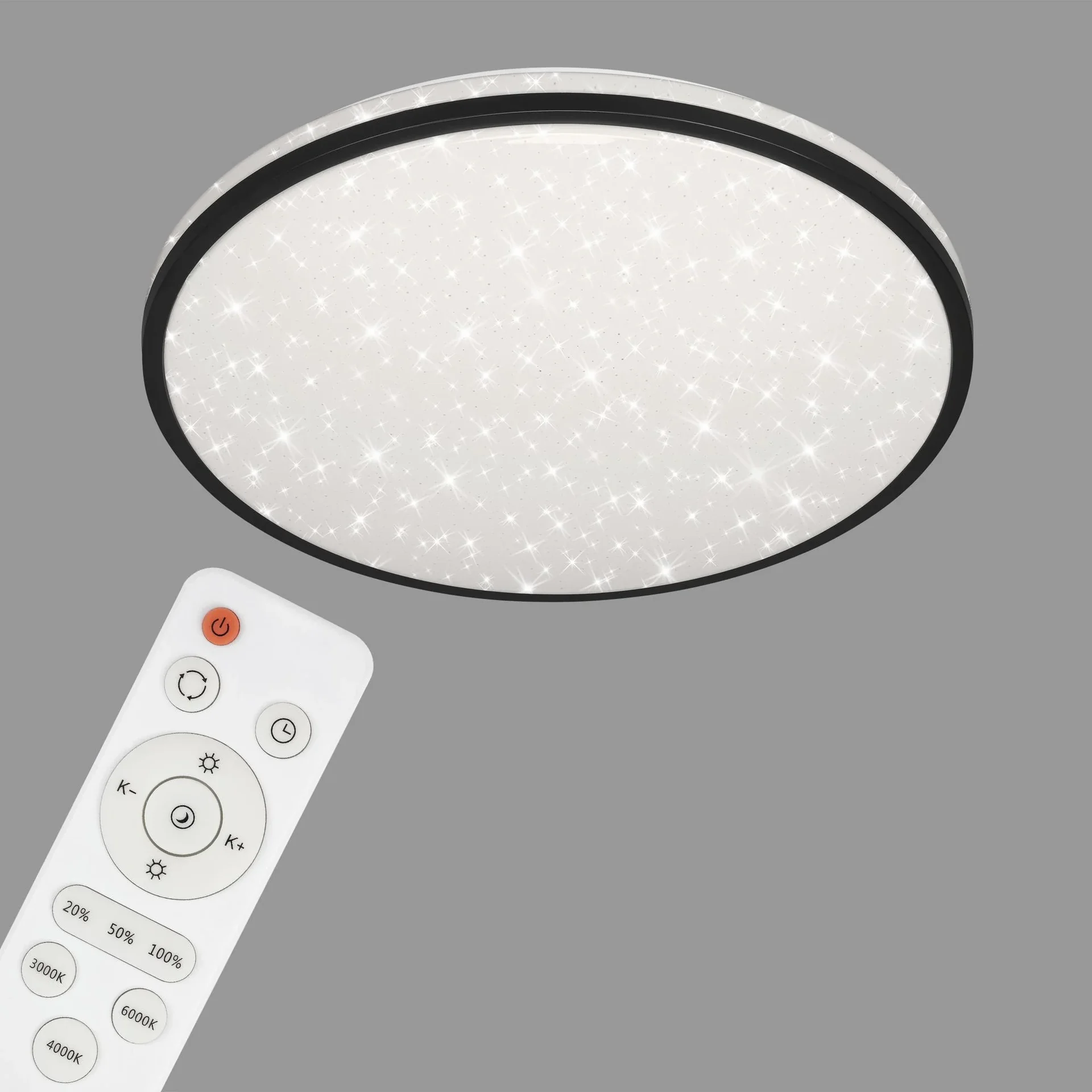 LED Deckenleuchte mit Sternendekor, rund, Ø 49,2 cm, 48 Watt, schwarz - 3