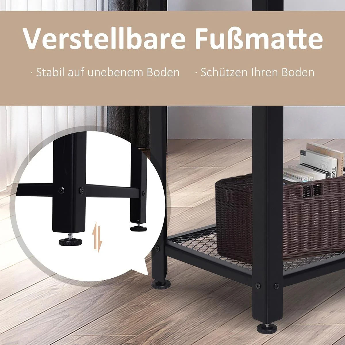Konsolentisch mit Gitterablage braun/schwarz - 2