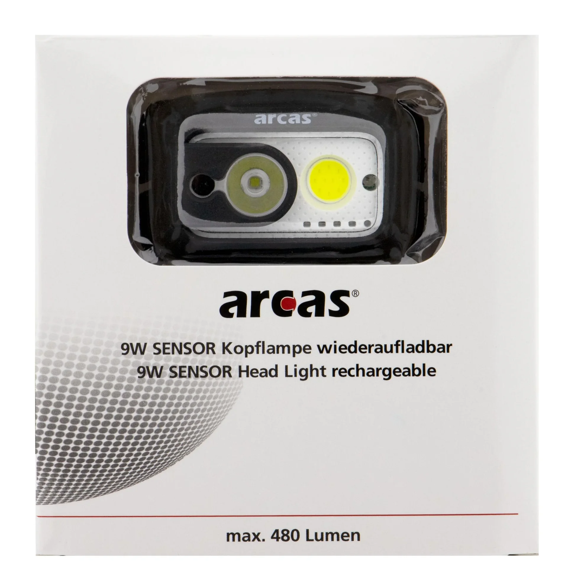 LED Kopflampe mit 6 Watt XPG-LED und 3 Watt COB-LED, 480 Lumen - 0