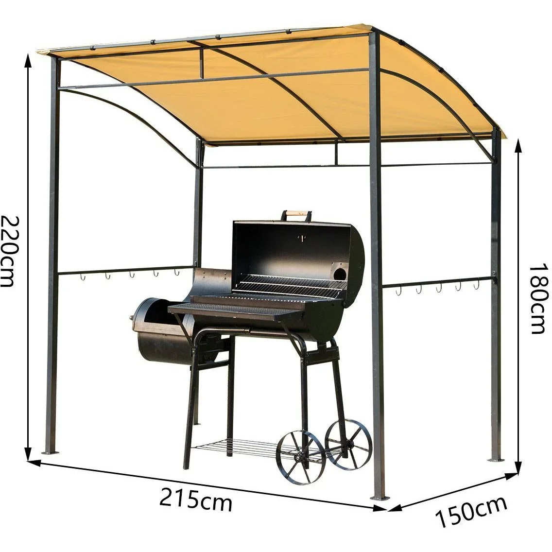 Grillpavillon mit Flammenschutzdach - 5