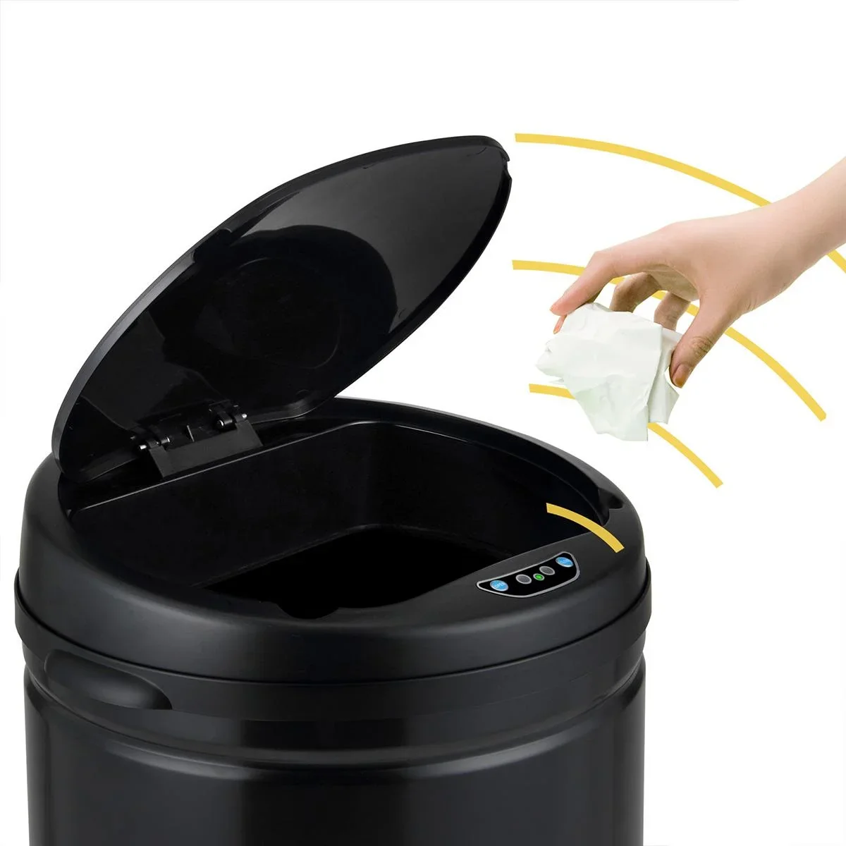 Abfallkorb mit Sensor Edelstahl schwarz 40 Liter - 2