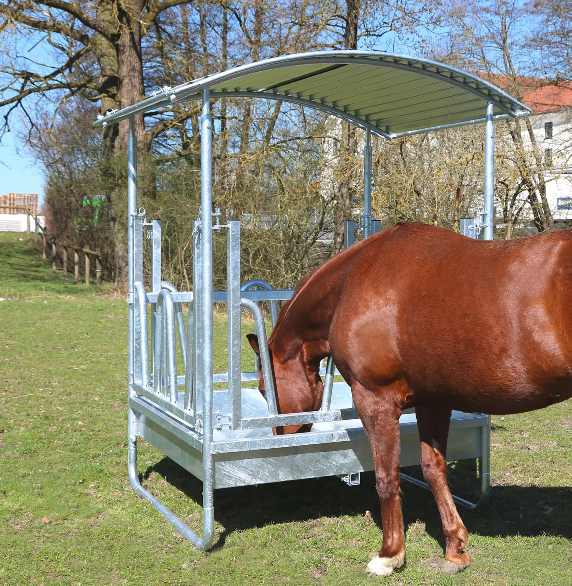 Viereckraufe, mit Palisadengitter - 8 Fressplätze - 0