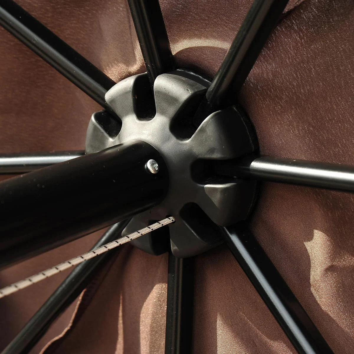 Knickschirm mit Handkurbel braun/schwarz - 2