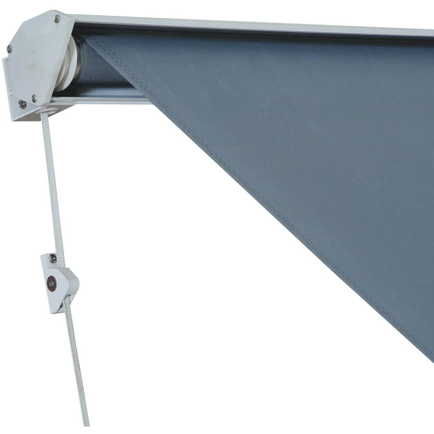 Markise 122cm x 70cm Balkonmarkise Faltarm Seilzug grau - 1