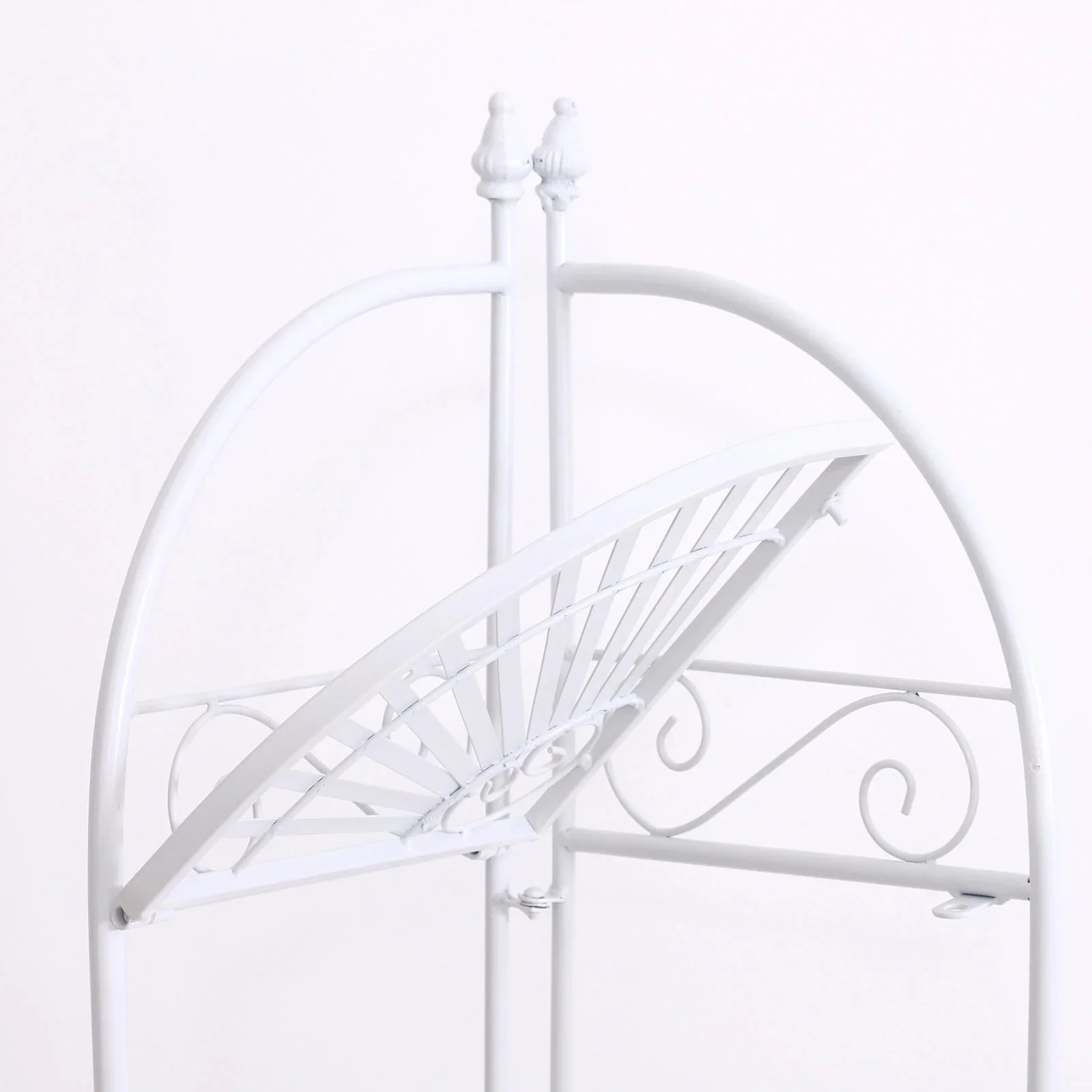 Badregal Pflanzregal Standregal Bücherregal Lagerregal Aufbewahrungsregal faltbar Metall Weiß 46 x 31 x 157 cm - 1