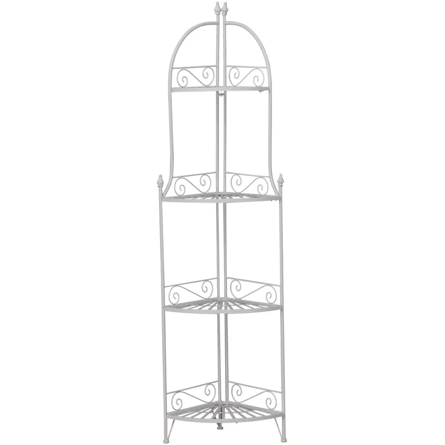 Badregal Pflanzregal Standregal Bücherregal Lagerregal Aufbewahrungsregal faltbar Metall Weiß 46 x 31 x 157 cm - 2